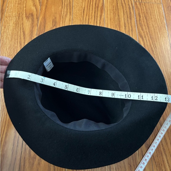 WIDE BRIM FEDORA HIPPIE HAT WITH BLACK & GOLD RIBBON TRIM * JOE BOXER - OSFM - Picture 6 of 7